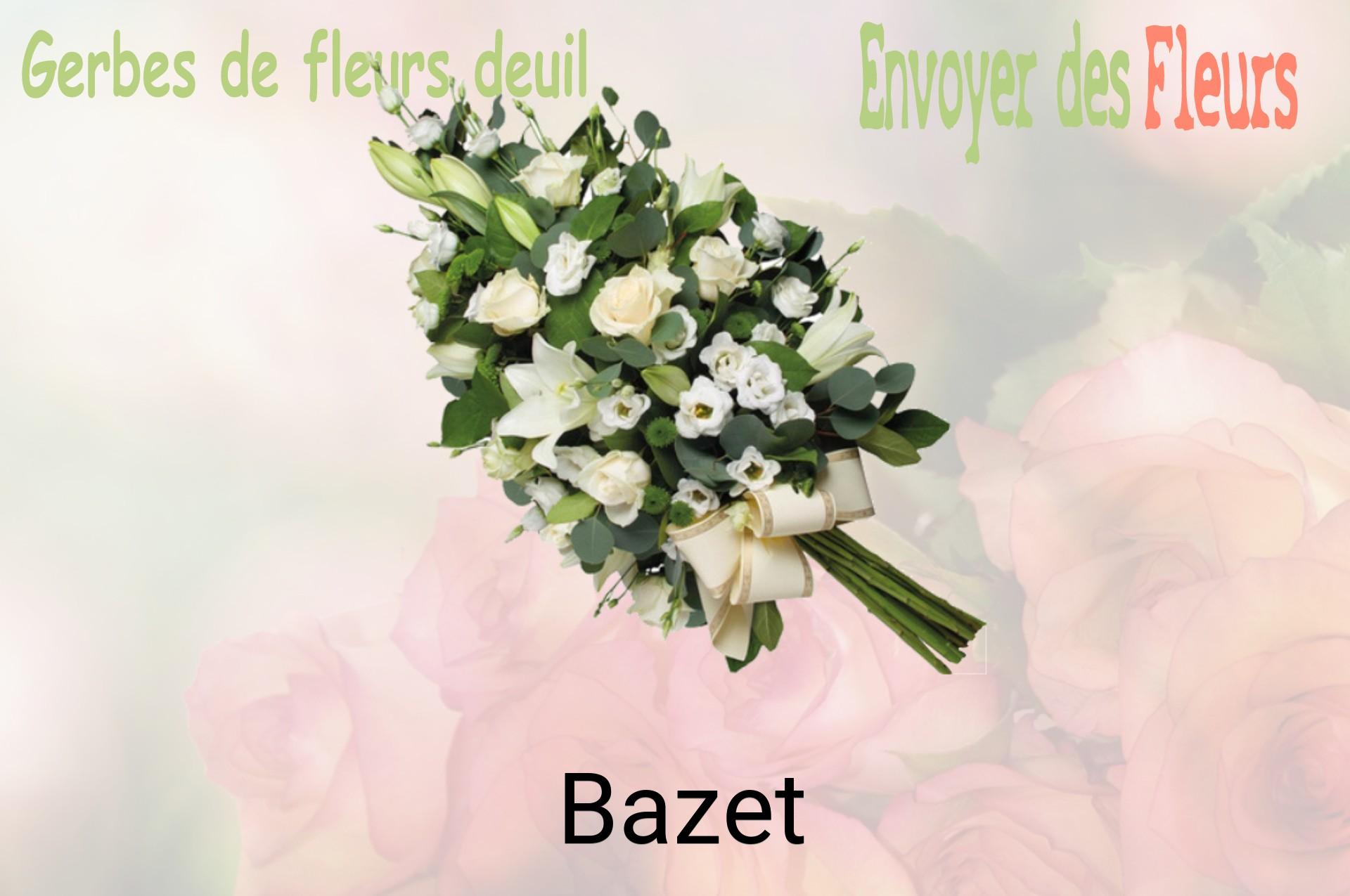 Gerbe de fleurs de deuil livrée à Bazet